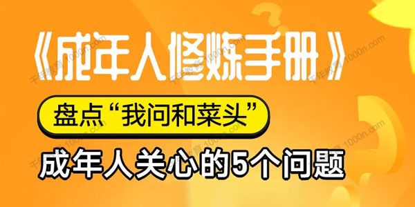 和菜头《成年人修炼手册》成年人关心的5个问题